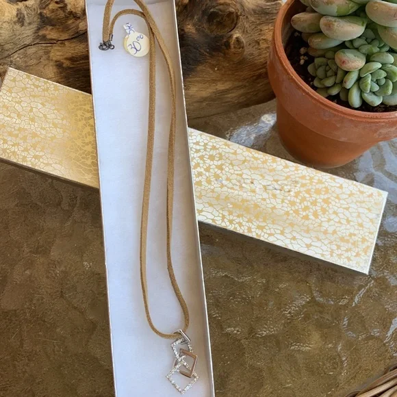 Necklace-Suede, sterling. - Picture 2 of 2